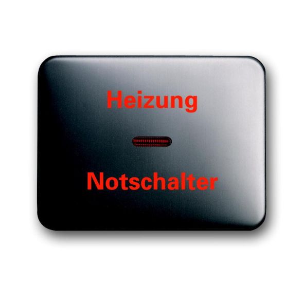 Busch-Jaeger 1789 H-20 rocker with print, with small red cap platinum