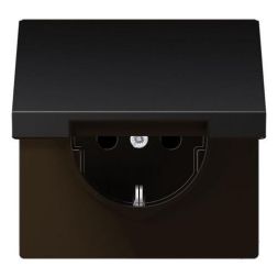 Jung AL1520KLD SCHUKO socket, 16 A 250 V ~, hinged cover, painted aluminium, LS series, dark