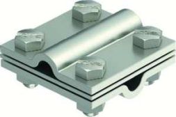 OBO Bettermann 252 8-10mm V4A stainless steel cross connector with intermediate plate, 5312318