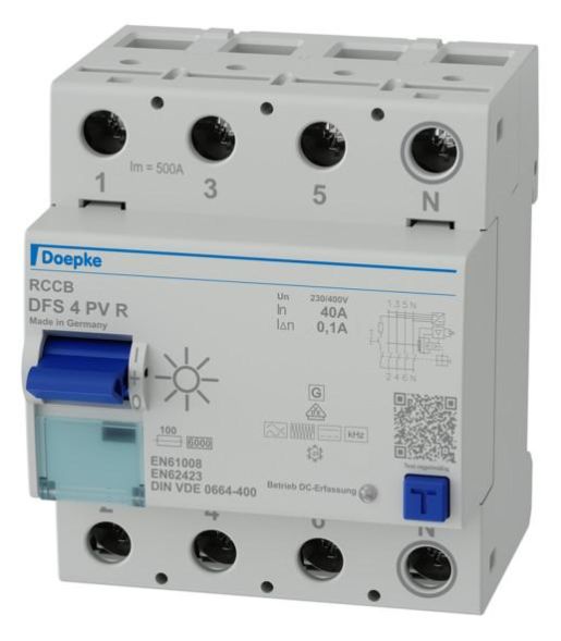 Doepke 09135806 4-pol.40 A 0.1 A Type B+ for PVA N right residual current circuit breaker