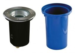 EVN 678235 round black aluminum IP67 GU10 max.35W 230V recessed floor spotlight LB20