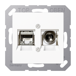 Jung MMDA4521WW Smart TV connection box, thermoplastic, AS/A series, alpine white