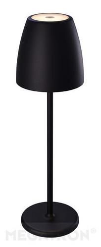 Megaman 2W 2700K 200lm IP54 Night Black LED Battery Table Lamp LB21