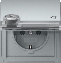 Gira 446765 KD lock sort+BSF TX44 F aluminum socket SCHUKO