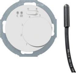 Berker 20342079 Floor temperature controller with closer, central piece, rocker switch, polar white, g