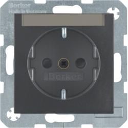 Berker 47491606 SCHUKO socket with label field anthracite, matt Berker B.3/B.7