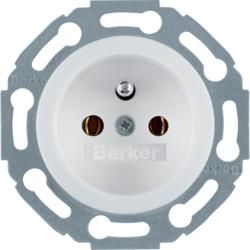 Berker 676879 socket with protective contact pin polar white, glossy 1930/Glass/Palazzo