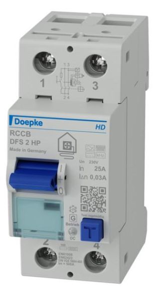 Doepke 09124505HD 2-pol.25 A 0.03 A Type B+ for WP N bel HD residual current circuit breaker