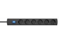 Kopp 234105009 DUOversal Plus 6-way anthracite 1.4m power strip