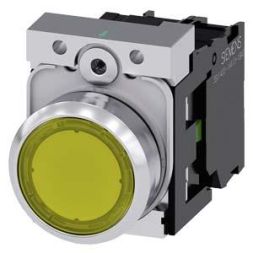 Siemens 3SU1152-0AB30-1BA0 push button illuminated 22mm round yellow 1S