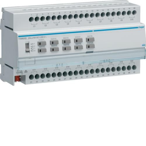 Hager TYM620D switching/blind output KNX 20/10-way 16A CLast