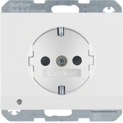 Berker 41097009 SCHUKO socket with LED orientation light polar white, glossy Berker K.1