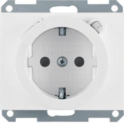 Berker 47087009 SCHUKO socket with residual current device polar white, glossy Berker K.1