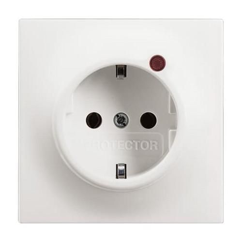 Busch-Jaeger 2310EUGL/VA-774-11 Busch-Protector® SCHUKO® socket insert, with surge protection studio white matt