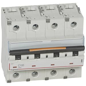 Legrand 409802 Circuit breaker DX3 C100A 4P 25KA 6M