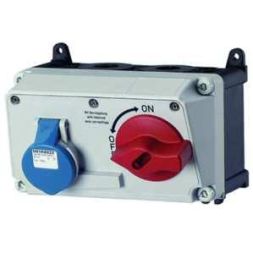 Mennekes 7613 wall socket DUO 32A 4-pole 9h 230V IP44