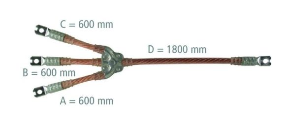 Dehn &amp;amp; Söhne V8D4AQ2 EKV3+0 120 G 3-pole 120qmm earthing and short-circuiting cable