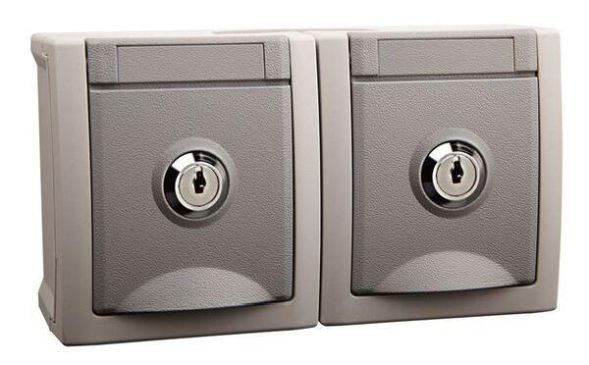 HHG 90591075-DE No. 5 FR-AP IP54 socket lockable 2-way