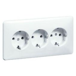 Hochköpper 00498811 D 6513 3-way white socket SCHUKO