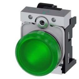 Siemens 3SU1152-6AA40-3AA0 indicator light 22mm round green lens smooth