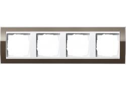 Gira 0214763 4-way cover frame for pure white Gira Event Clear Brown