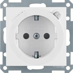 Berker 47088989 SCHUKO socket with residual current device polar white, glossy Berker S.1/B.3/B.7