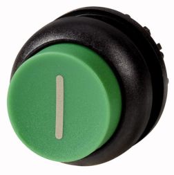 Eaton M22S-DH-G-X1 pushbutton, raised, green I, momentary, 216658