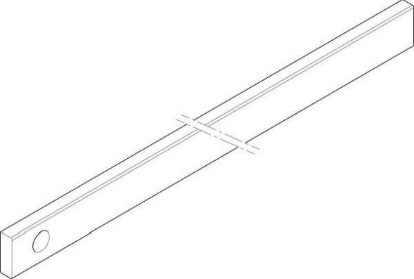 ABN 5FB 30x10x1291mm horizontal one-sided CU rail (XCUW135E)