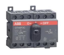 ABB Stotz-Kontakt OT40F3C, load changeover switch 3-pole 40A with black T-handle I-0-II, 1SCA104913R1001