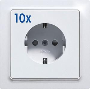 Eltako 30058895 DSS55EOR-pg 10 pcs. polar white glossy safety socket