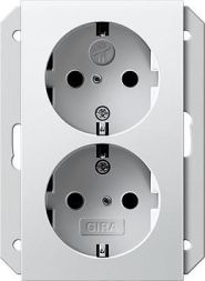 Gira 273503 Double SCHUKO KS, for 1.5-way box System 55 pure white