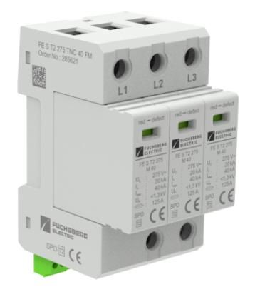 Fuchsberg Electric 285621 Type 2 FE S T2 275 TNC 40 FM DIN rail surge arrester 40kA