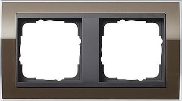 Gira 0212768 2-way cover frame for anthracite Gira Event Clear Brown