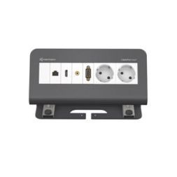 Kindermann 7430000004 4-way slate grey RAL7015 table connection panels