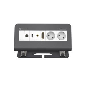 Kindermann 7430000004 4-way slate grey RAL7015 table connection panels