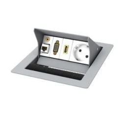 Kindermann 7492000002 2-way RAL 9006 table-mounted housing