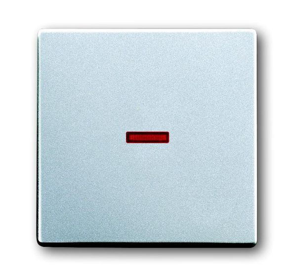 Busch-Jaeger 1789-83 rocker switch, with small red dome, aluminum silver
