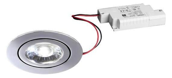 Brumberg 39421023 230V AC 6W 3000K chrome LED recessed ceiling spotlight