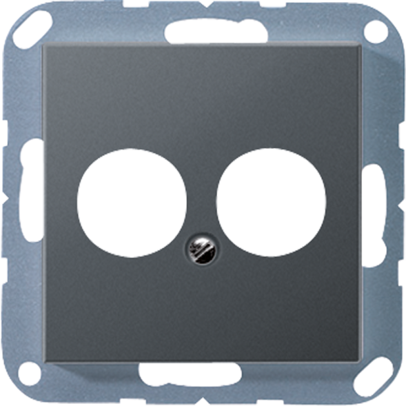 Jung A562-2BFANM cover for 2 round connectors up to 18.5 mm Ø, thermoplastic painted, series A, matt anthracite
