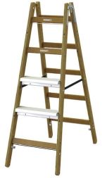 PROTEC.class PHSSLASE25 PHSLAE25 + aluminum steps one-sided 2x5 wooden stepladder