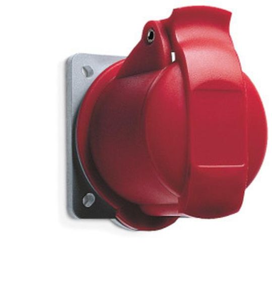 ABB Stotz-Kontakt 316R11, panel-mounted socket, 16 A, IP44 11h, 3P+E, 440-460 V, red, 10 pieces, 2CMA193158R1000