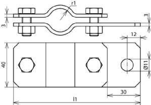 Dehn &amp;amp; Söhne 410134 earthing pipe clamp 1 3/4 inch St/tZn