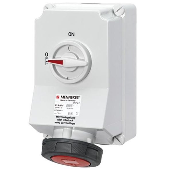 Mennekes 5110AE DUO 63A 4-pole 6h 400V IP67 wall socket