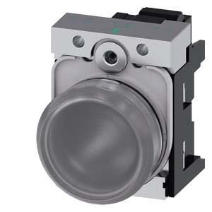 Siemens 3SU1152-6AA70-3AA0 indicator light 22mm round clear lens smooth