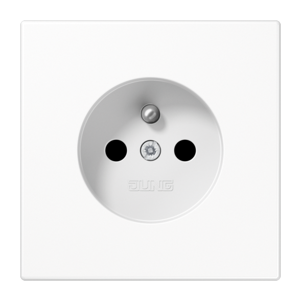 Jung LS1521FKIWW socket, French/Belgian system, 16 A 250 V ~, screw terminals, integrated increased contact protection, SAFETY+, Duroplast, LS series, alpine white