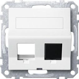 MERTEN MEG4568-0419 slanted outlet 2-way polar white