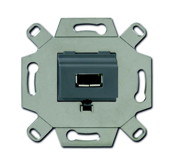 Busch-Jaeger 0261/13 USB connection box, with screw terminals and strain relief grey