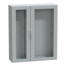 Schneider Electric NSYPLA15124TG 7035 POLY-WS 1500X1250X420 2 VIEWING DOORS standing cabinet