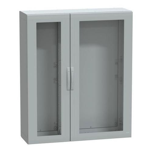 Schneider Electric NSYPLA15124TG 7035 POLY-WS 1500X1250X420 2 VIEWING DOORS standing cabinet
