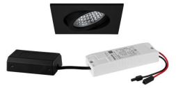 Brumberg 41444083 230V AC 6W 3000K black LED recessed ceiling spotlight